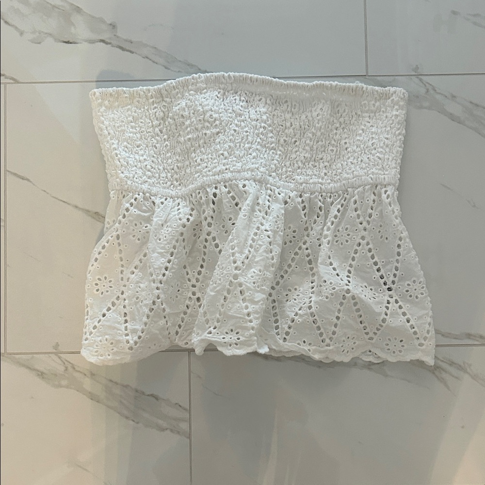 Edikted white flowly tube top perfect for summer to dress up or down
